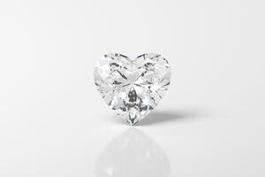 Heart Diamond isolated on white background 3d rendering photo