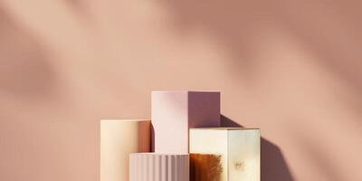 Abstract Minimal Podium Platform For Product Display Showcase 3D Rendering photo