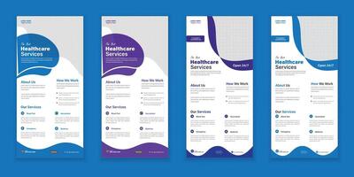 Bundle Medical Roll-Up Or Dl Flyer And Rack Card Design Template For Your Business vector