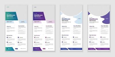 Bundle Medical Roll-Up Or Dl Flyer And Rack Card Design Template For Your Business vector