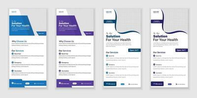 Bundle Medical Roll-Up Or Dl Flyer And Rack Card Design Template For Your Business vector