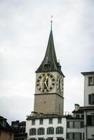 Scenic summer view of the Old Town architecture of Zurich photo