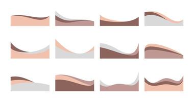 Abstract Wave Footer Header Element Set, Decoration Graphic Design. Illustration vector