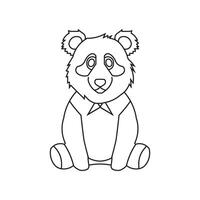 line art illustration of cartoon cute Panda With coloring book pages images ,Panda line art,Panda outline drawing vector