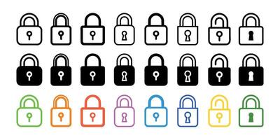 Set of Lock icons. illustration in flat style vector