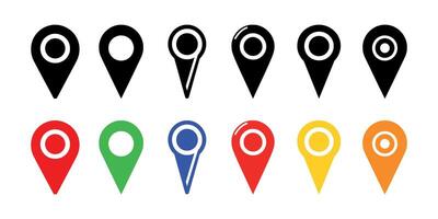 Set of Location pin icons. illustration in flat style vector