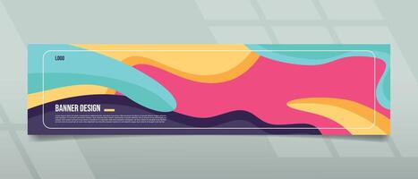 Abstract Wavy Art Banner Design vector