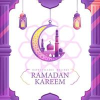 ramadhan kareen bandera diseño vector