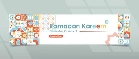 geométrico Ramadán bandera diseño vector