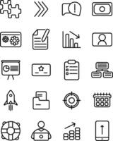 Icon line black color themes Start Up Funding vector