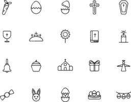 Icon line black color style Easter Symbol Religion Christianity vector