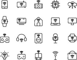 Icon line black color themes Internet Of Think Controls vector