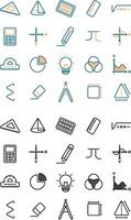 Icon line and dual tone color mathematics vector