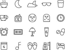 Icon line black color theme Night And Sleep For Rest vector