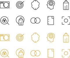 Icon set style Line and dual tone themes Creative Process vector