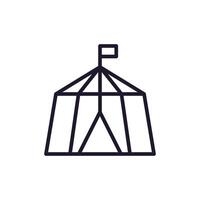 Camping Tent Isolated Outline Picture for Websites and Apps vector