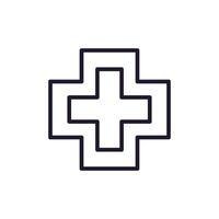 Medical Cross Line Icon for Websites vector