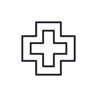 Medical Cross Line Icon for Websites vector