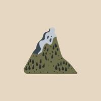 montaña cubierto con bosque plano ilustración. Perfecto para diferente tarjetas, textil, web sitios, aplicaciones vector