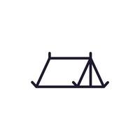 Camping Tent Isolated Outline Sign for Websites and Apps vector