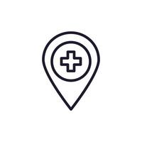 Medical Cross Isolated Outline Icon for Books, Banners, Infographics vector