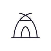 Camping Tent Isolated Outline Icon for Books, Banners, Infographics vector