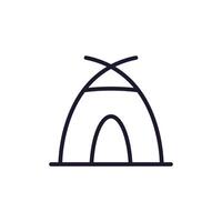 Camping Tent Isolated Outline Icon for Books, Banners, Infographics vector