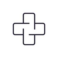 Medical Cross Isolated Simple Icon for Websites and Apps vector