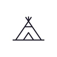 Camping Tent Isolated Outline Symbol for Websites and Apps vector