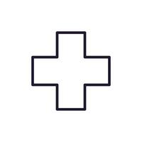 Medical Cross Isolated Line Icon for Books vector