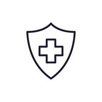 Medical Cross Isolated Line Icon for Design vector