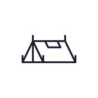 Camping Tent Isolated Outline Sign for Infographics, Presentations, Books vector