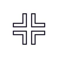Medical Cross Isolated Simple Sign for Websites and Apps vector