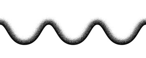 Black and White Gradient Texture Waves. Zigzag Dotted Noise Curve and Wavy Pattern vector