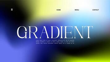 Background black gradient abstract landing page design. illustration. Blend the colors of the liquid banner. vector