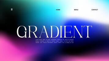 Background black gradient abstract landing page design. illustration. Blend the colors of the liquid banner. vector