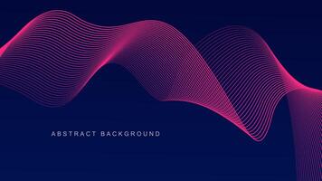 Abstract glowing wave lines on dark blue background. Dynamic wave pattern. Modern flowing wavy lines. Futuristic technology concept. Suit for banner, poster, cover, brochure, flyer, website vector