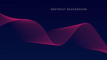 Abstract glowing wave lines on dark blue background. Dynamic wave pattern. Modern flowing wavy lines. Futuristic technology concept. Suit for banner, poster, cover, brochure, flyer, website vector