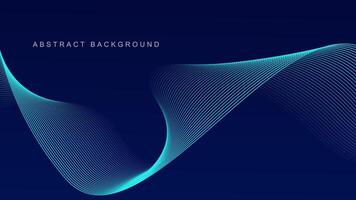 Abstract glowing wave lines on dark blue background. Dynamic wave pattern. Modern flowing wavy lines. Futuristic technology concept. Suit for banner, poster, cover, brochure, flyer, website vector