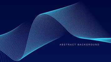 Abstract glowing wave lines on dark blue background. Dynamic wave pattern. Modern flowing wavy lines. Futuristic technology concept. Suit for banner, poster, cover, brochure, flyer, website vector