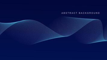 Abstract glowing wave lines on dark blue background. Dynamic wave pattern. Modern flowing wavy lines. Futuristic technology concept. Suit for banner, poster, cover, brochure, flyer, website vector