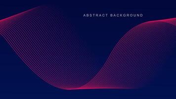 Abstract glowing wave lines on dark blue background. Dynamic wave pattern. Modern flowing wavy lines. Futuristic technology concept. Suit for banner, poster, cover, brochure, flyer, website vector