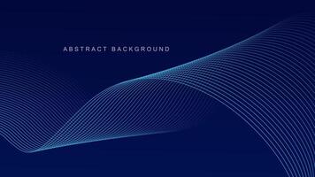 Abstract glowing wave lines on dark blue background. Dynamic wave pattern. Modern flowing wavy lines. Futuristic technology concept. Suit for banner, poster, cover, brochure, flyer, website vector