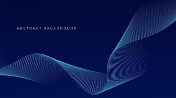 Abstract glowing wave lines on dark blue background. Dynamic wave pattern. Modern flowing wavy lines. Futuristic technology concept. Suit for banner, poster, cover, brochure, flyer, website vector