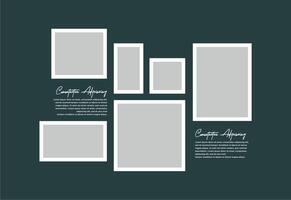 Pictures or photos frame collage. comics page grid layout abstract photo frames and digital photo wall template vector