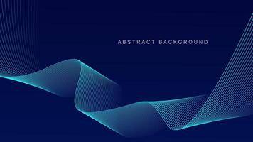 Abstract glowing wave lines on dark blue background. Dynamic wave pattern. Modern flowing wavy lines. Futuristic technology concept. Suit for banner, poster, cover, brochure, flyer, website vector