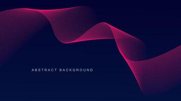 Abstract glowing wave lines on dark blue background. Dynamic wave pattern. Modern flowing wavy lines. Futuristic technology concept. Suit for banner, poster, cover, brochure, flyer, website vector