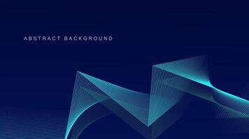 Abstract glowing wave lines on dark blue background. Dynamic wave pattern. Modern flowing wavy lines. Futuristic technology concept. Suit for banner, poster, cover, brochure, flyer, website vector