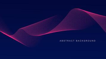 Abstract glowing wave lines on dark blue background. Dynamic wave pattern. Modern flowing wavy lines. Futuristic technology concept. Suit for banner, poster, cover, brochure, flyer, website vector