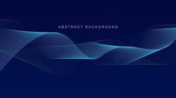 Abstract glowing wave lines on dark blue background. Dynamic wave pattern. Modern flowing wavy lines. Futuristic technology concept. Suit for banner, poster, cover, brochure, flyer, website vector